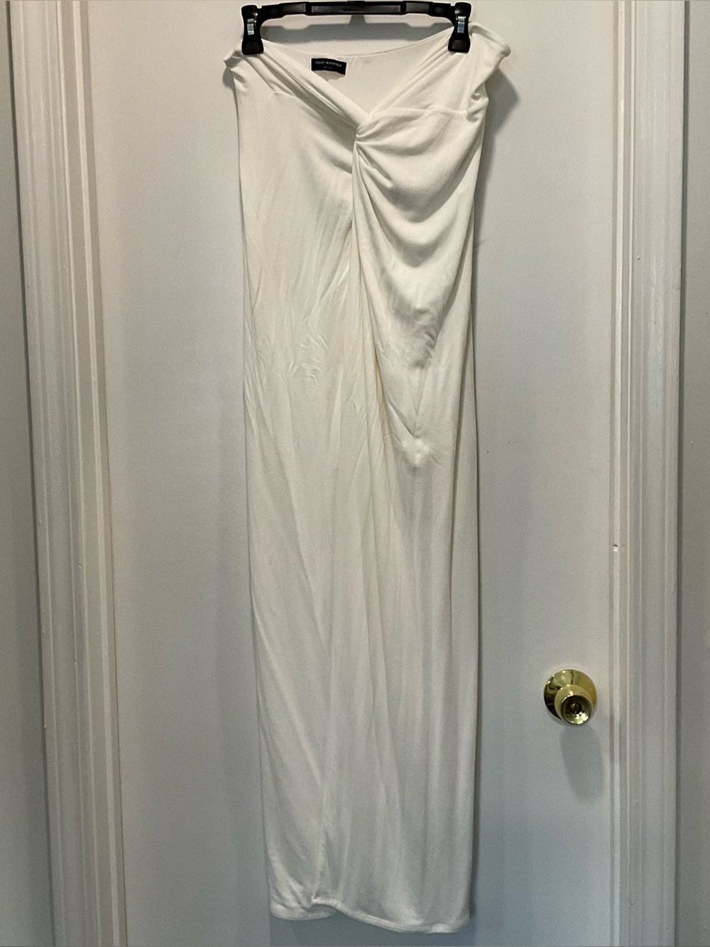 naked wardrobe White Twist-Front Maxi Skirt